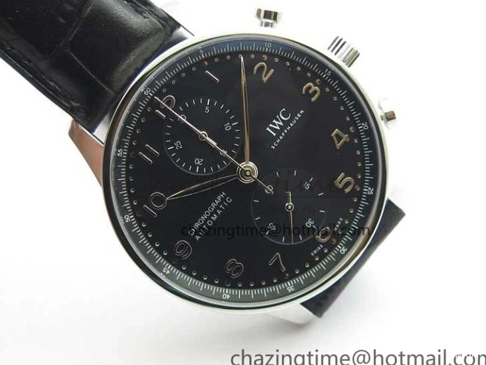 MIROTIME 0325 Portuguese Chrono IW371609 ZF 1:1 Best Edition Black Dial on Black Leather Strap A SmartChoice 7100